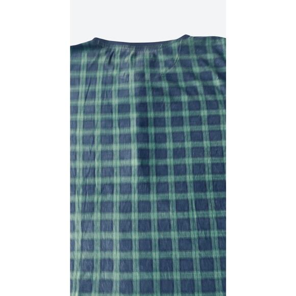 CHAPS LONG SLV CREW NECK PULL- OVER TOP, WOMENS, 2X, NAVY BLUE & GREEN PLAID - Picture 7 of 12